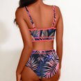 thumbnail image 3 of Taqqpue Bikini Sets for Women Women's High Waisted Bikini Sets Sporty Two Piece Swimsuits Color Block Cheeky High Cut Bathing Suits Sleeveless Beach vacation clothes, 3 of 5