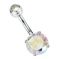 thumbnail image 4 of Barras de vientre de circón Sunnimix de Botón de gema de cristal doble Barbell Joyas para el cuerpo 7, 4 of 5
