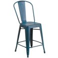 thumbnail image 1 of Bowery Hill 24" Metal Counter Stool in Distressed Kelly Blue, 1 of 4