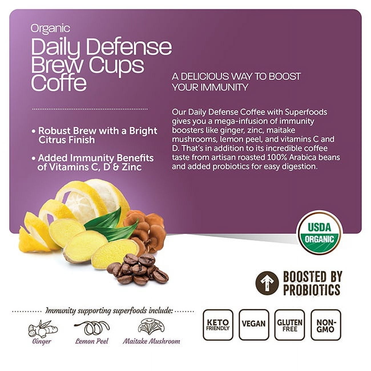 (2 pack) Bareorganics Coffee Daily Defense Superfood 4.130 oz