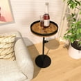 Drink Table, Small Round Side Table Height Adjustable Martini Table ...