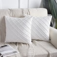 thumbnail image 5 of Phantoscope 18"x18" Velvet Pleated Checker Decorative Pillow, Ivory, 5 of 6