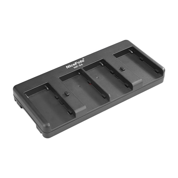 Placa adaptadora NiceFoto NP-04 NP-F Batería para montaje en V Placa adaptadora del adaptador de la ranura de 4 ranuras para Sony NP-F970 / F750 / F550 Batería para luz de video LED NiceFoto Placa adaptadora