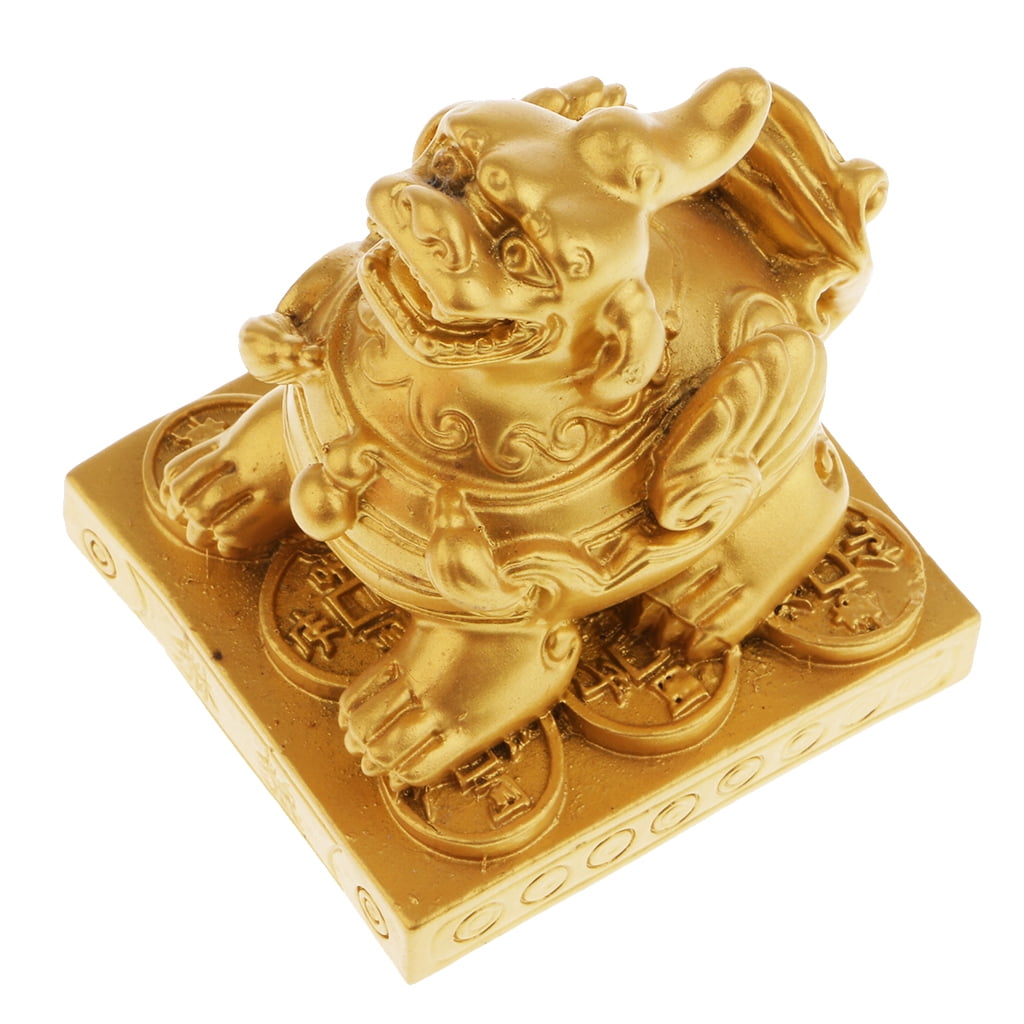 Details about   Pack 2 Pi Yao/Pi Xiu Figurine to Attract Wealth Luck Office Home Decor Gold 