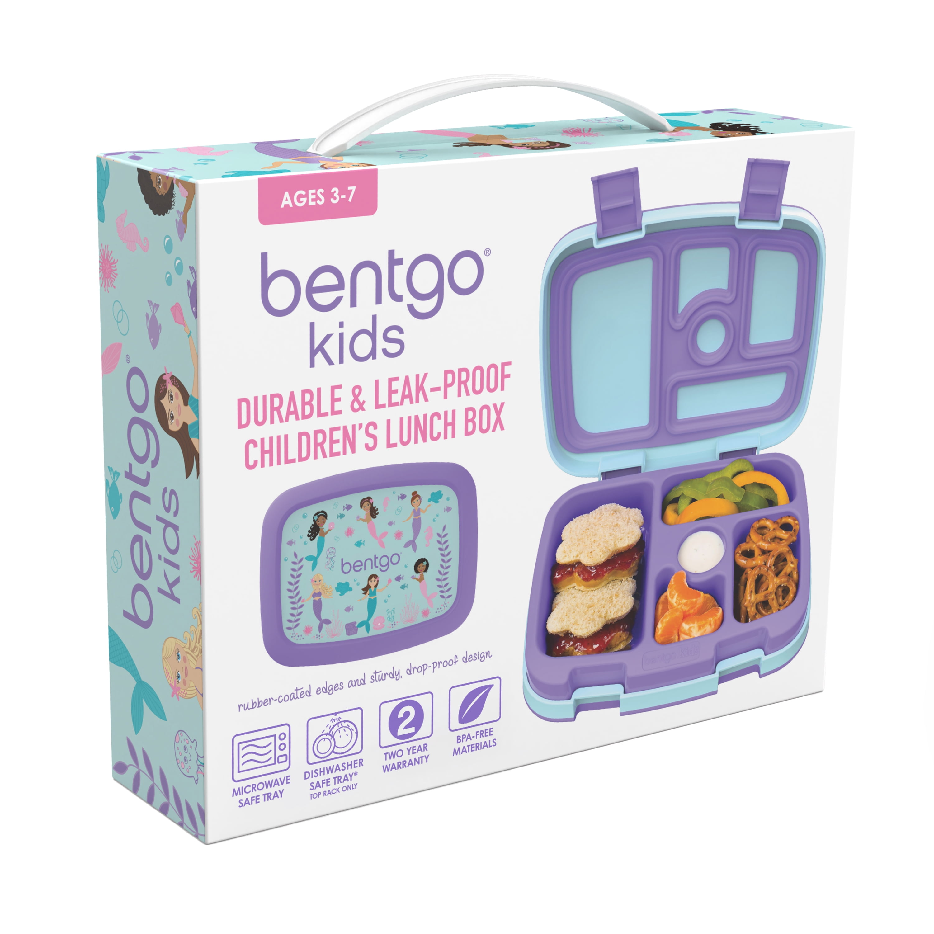  Bentgo® Kids Prints 5-Compartment Bento-Style Kids Lunch Box  Set with Reusable Plastic Utensils (Dinosaur): Home & Kitchen
