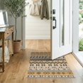 thumbnail image 2 of ODIKA 2'x3' Warm Earth Tones Geometric Bands Washable Throw Rug Intricate Pattern with Modern Flair for Hallway, Study Room, Non-Slip Low Profile, Flatwoven, 2 of 7
