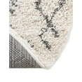 thumbnail image 7 of Unique Loom Rabat Shag Collection Area Rug - Geometric (8' Round Pure Ivory/Gray), 7 of 7