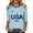 Blue #244, variant on KDDYLITQ 250th Anniversary Independence Day Tshirt for Women Vintage Red White and Blue Crew Neck Tops Freedom Usa Star Stripes 4th July T-Shirts 250 Years Birthday Trendy 3/4 Sleeve Tees Navy 3XL