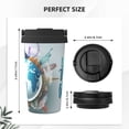 thumbnail image 3 of Rateoe Let's go Travel Around the World Pattern Travel Coffee Mug Tumbler with Flip Lid | Reusable Insulated Stainless Steel Cold Brew Iced Coffee Cup Thermos, 3 of 8