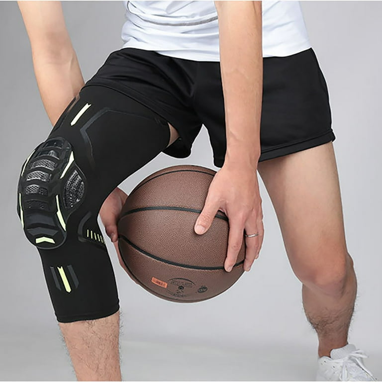 1pc Sports Knee Pads/Padded Compression Pro Knee Sleeves Youth & Adult  Sizes - Basketball Wrestling Volleyball Black White 