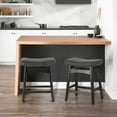thumbnail image 2 of Sophia & William Saddle Seat Backless Bar Stools, Black (Set of 2), 2 of 5