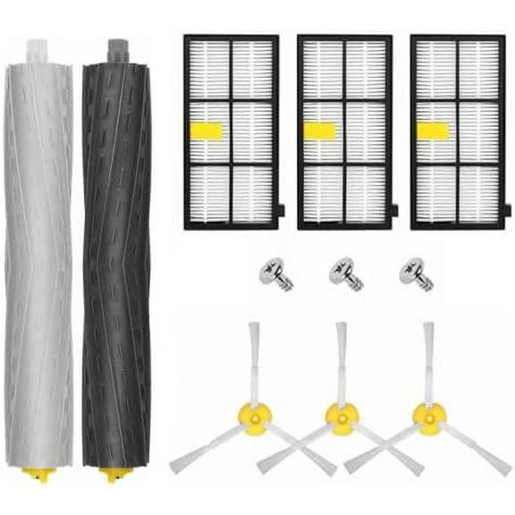 Replacement Parts for All iRobot Roomba 800 900 Series 805 860 870 871 880 890 891 960 980 981 985 Robotic Vacuum Cleaner Accessories 2 Roller Brushes, 3 Hepa Filters, 3 Side Brushes