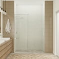 thumbnail image 5 of 76" H x 60" W Semi-Frameless Shower Door Brushed Nickel w/ Tsunami Guard, 5 of 10