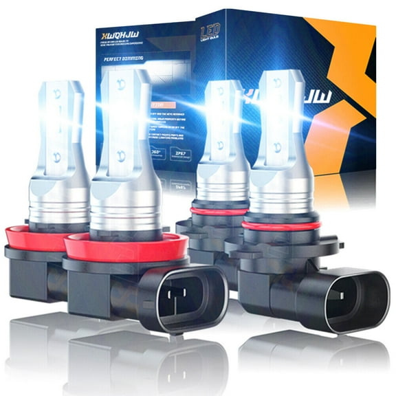 9005 H11 LED Headlight Super Bright Bulbs Kit 6000K White 10000LM High Low Beam Plug-N-Play, Pack of 4