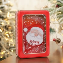Christmas Cookie Tins with Lids Large Christmas Cookie Boxes Metal Christmas Empty Tins Santa Tinplate Xmas Gift Box for Christmas Holiday Candies Treats Cookie Storage Container