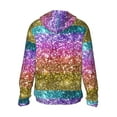 thumbnail image 3 of Kll Glitter Rainbow Print Men'S Women’s Upf 50+ Sun Protection Outdoor Hoodie Jacket Long Sleeve Fishing Hiking Performance Shirt- Large, 3 of 8