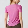 thumbnail image 4 of hotojiny Summer Tops for Women Solid Color Short Sleeve Curved Hem Workout Tee Loose Breathable Basic T-Shirts Athletic Gym Clothes, 4 of 4