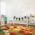thumbnail image 3 of Area Rugs 2x3 Ft Retro Floral Red White Yellow Poppy Flowers Oil Painting Non-Slip Washable Rug Indoor Rug Floor Mats Non Shedding Carpet for Living Room Bedroom Dining Room Home Decor, 3 of 8