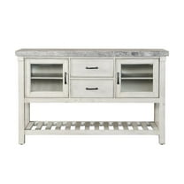 Steve Silver Canova Weathered White Marble Top Sideboard