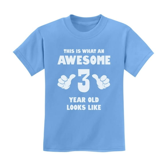 Tstars Boys Unisex 3rd Birthday Gift Shirt Birthday Gift for 3 Year Old This Is What an Awesome 3 Year Old Looks Like Birthday Shirts for Boy Tshirt Funny Humor B Day Birthday Party Kids T Shirt