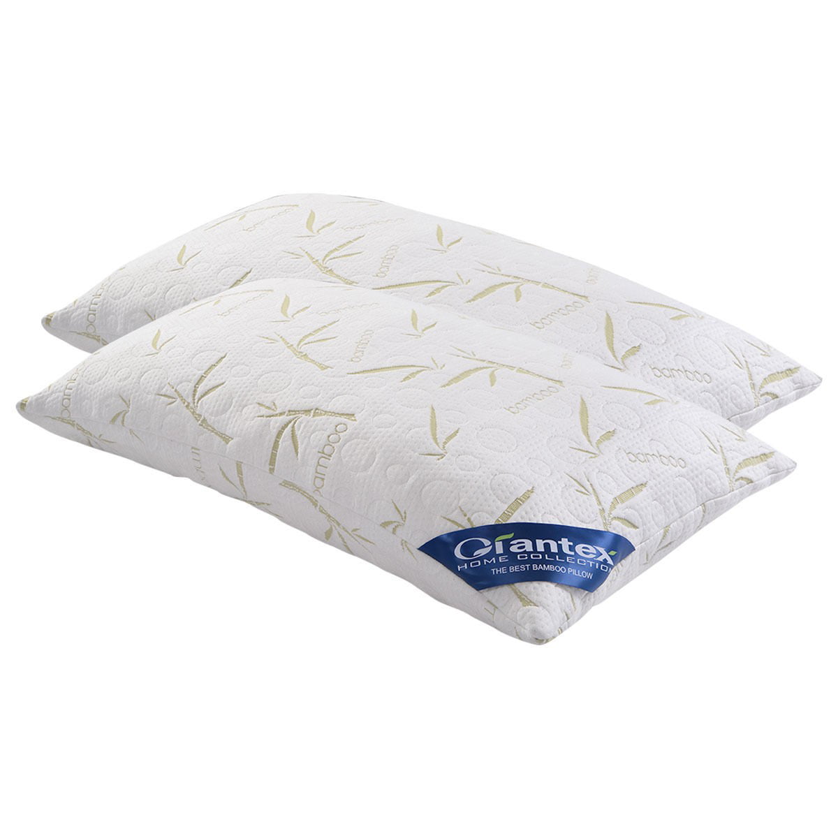 GIANTEX Set of 2 King Bamboo Shred Memory Foam Hypoallergenic Pillow Carry Bag 