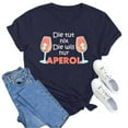 thumbnail image 5 of Womens T Shirts Letter Print Graphics Crew Neck Short Sleeve Loose Trendy Casual Tops, 5 of 5