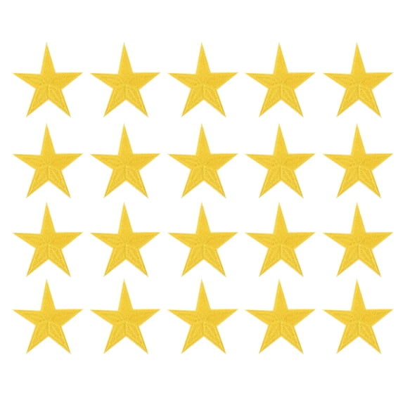 Uxcell 20Pack Iron on Star Patches, Sew on Star Embroidered Patches, DIY Applique Repair Patch for Crafts, 75mm Yellow