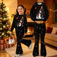 thumbnail image 2 of Krdevn Girls Christmas Outfit 2 Piece Long Sleeve Crew Neck Sweatshirt and Flared Bell Bottom Pants Set Toddler Little Kids Holiday Casual Clothing, 2 of 5