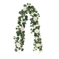 thumbnail image 1 of With White Roses A Faux Rose And Greenery And Vine Suitable For Wedding And Home Party Runner ., 1 of 5