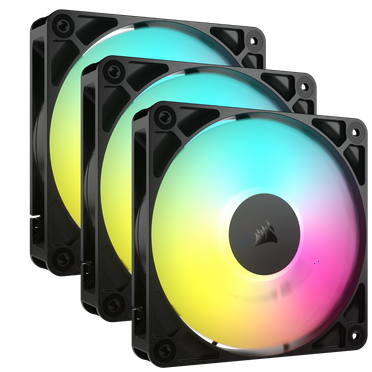 CORSAIR RS120 ARGB PWM 120mm Fans Triple Pack – Simplified Control – Daisy-Chain 4-Pin PWM and  5V ARGB Connections - Concentrated AirGuide Cooling - Magnetic Dome Bearing