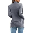 thumbnail image 6 of NIUREDLTD Women's Cardigan Women's Solid Color Knitted Jacket Solid Color Cotton Pocket Cardigan Outer Sweater Cardigan Sweaters For Women Grey L, 6 of 6
