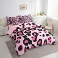 thumbnail image 3 of Homewish Cheetah Print 7-Piece Bedding Comforter Set for Female Men,Black Pink King Bedding Sets,Jungle Animal Ultra Soft Bed Sheets,Ultra Soft Home Decor,Reversible, 3 of 8