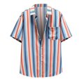 thumbnail image 1 of BOBOGOJP Men's Shirts Plaid Formal Top Big and Tall Button Down Shirt,Red 4XL, 1 of 5