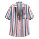 thumbnail image 1 of Camisas Para Hombre Manga Corta Moda de verano para hombre Casual Hawaiianss Imprimir Seaside Beach Solapa Botón Camiseta Camisa de manga corta Camisa Ropa de playa (Red, XL), 1 of 7
