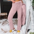 thumbnail image 2 of Sweatpants Women Casual Sweatpants Elastic High Waist Solid Color Fleece Thermal Full Length Winter Lounge Pants Warm Polyester Fabric M Work Pants Women, 2 of 7