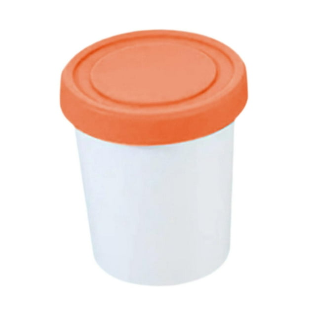 Contenedores de almacenamiento de alimentos para el congelador, vasos de pinta para helado, recipientes para yogur, preparación de comidas naranja