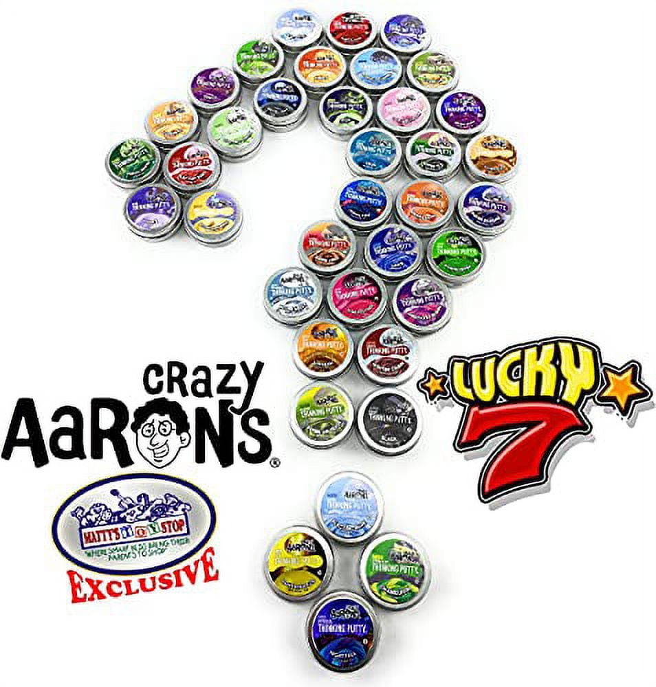 Crazy Aaron's Putty Mini Tins Lucky 7 Surprise Gift Set Party Bundle - 7 Pack (.47oz Each) Assorted Colors