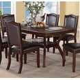thumbnail image 2 of Formal Look Dining Table w Shelve And 6x Side Chairs Solidwood Espresso Finish 7pc Set Dining Room Furniture, 2 of 6