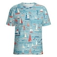thumbnail image 5 of Sailboats Ocean Waves Women's Short Sleeve Tops Casual Blouses T Shirt, 5 of 7