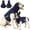 Blue, variant on Amztom Dog Anxiety Vest, Calming Jacket with Head Cover & Reflective Strips, Breathable Anxiety Relief Shirt for Thunderstorms Fireworks Travel Separation (Gray,M)