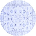 thumbnail image 1 of Ahgly Company Indoor Round Oriental Blue Traditional Area Rugs, 7' Round, 1 of 4