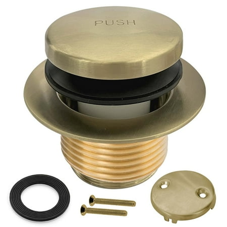Tub Drain - Tip Toe Bathtub Drain Kit with Two- Overflow Faceplate, Bathtub Drain Trim Set ...