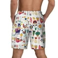 thumbnail image 4 of Balery Alpaca Flower Mens Swim Trunks Swim Shorts for Men Quick Dry Inseam Beach Shorts with Compression Liner Pocket-3X-Large, 4 of 9
