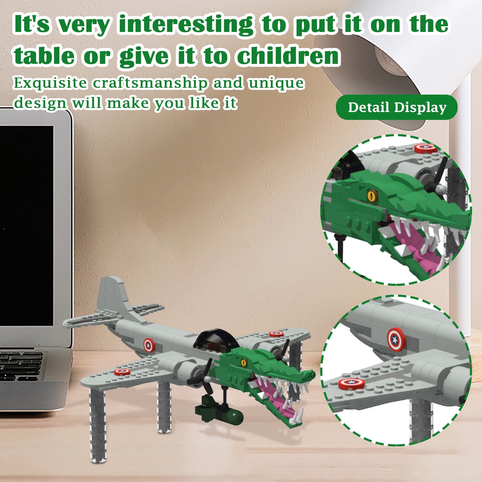 4 INCH Tralalero Tralala Airplane Crocodile Building Blocks