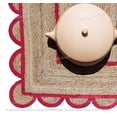 thumbnail image 2 of Scalloped Jute Rug- Rustic Red Scallop Jute Rug, Jute Scalloped Rug, Bohemian Scallop Rug, Rectangular Natural Jute Area Rug, Custom Rug, 2 of 5