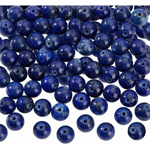 60 Pcs Natural Lazuli Beads 6mm Natural Gemstone Beads Loose Rock Beads Natural Stone Spacer Beads for DIY Bracelet Necklaces Jewelry Making