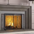 thumbnail image 1 of Fireplace Screen with Doors, Handcrafted Solid Steel, Heavy Duty Metal Mesh, Powder Coat Finish, Spark Guard, 1 of 8