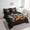 thumbnail image 3 of Manfei Motorcross Dirt Bike Twin Bedding Sets 7 Pieces, Boys Motorcyclist Bedding Comforter Set, Hippie Graffiti Sheet Sets, Microfiber Bedroom Decor, 3 of 7
