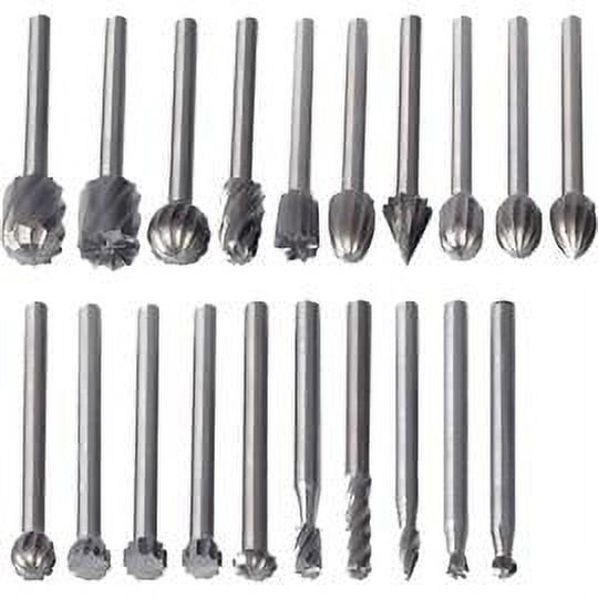 20 Uds fresas rotativas Hss fresas rotativas herramienta de fresado accesorios de enrutamiento de carpintería herramienta rotativa vástago de 3mm para Dremel