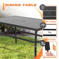 thumbnail image 6 of Nuu Garden 7 Piece Outdoor Dining Set, 61'' Rectangular Metal Dining Table with Umbrella Hole, Stackable Dining Chairs for Backyard, Deck, Yard, Garden, Black, 6 of 10